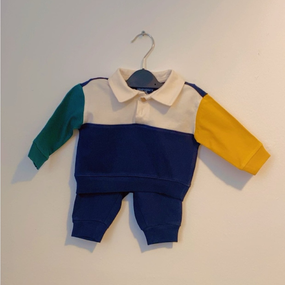 Old Navy Colorblock Kids Outfit - Blue, Green, Yellow